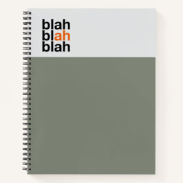 Minimale Farbblock-Notizbuch – Blah Blah Blah Notizbuch