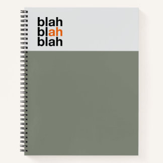 Minimale Farbblock-Notizbuch – Blah Blah Blah Notizbuch