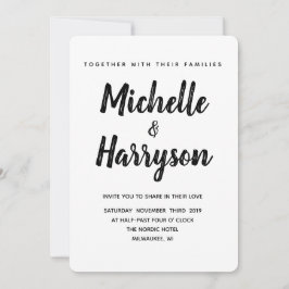 Minimale Farbe | Schwarz | Einladung zur Hochzeit