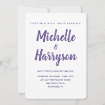 Minimale Farbe | Ultra Violet | Einladung zur Hoch