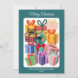 Minimale farbenfrohe Geschenke-Feiertagskarte Feiertagskarte