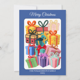 Minimale farbenfrohe Geschenke-Feiertagskarte Feiertagskarte