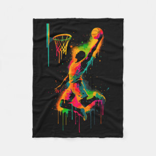 Minimale farbenfrohe Graffiti-Basketballspieler-Sl Fleecedecke