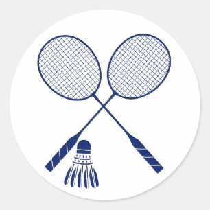 Minimale Federballschläger Federball Blau  Runder Aufkleber