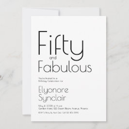 Minimale Fifty and Fabulous 50. Geburtstagsfeier Einladung