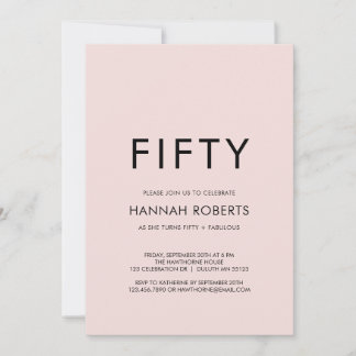 Minimale Fifty and Fabulous 50. Geburtstagsfeier Einladung