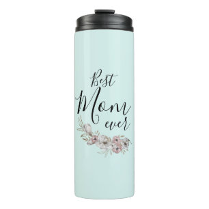 Minimale florale Beste Mama je  Thermosbecher