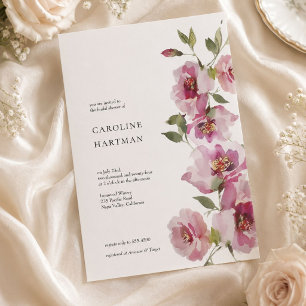 Minimale Florale Brautparty-Einladung Einladung