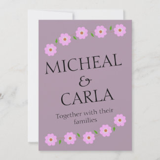 Minimale florale Hochzeit Einladung