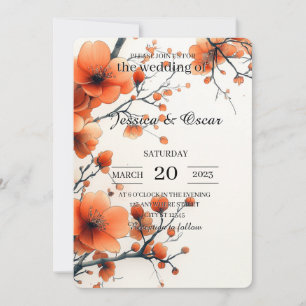 Minimale Florale Hochzeitseinladungskarte Einladung