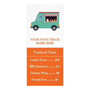 Minimale Food Truck Rack Card Du hast mir den Ta Werbekarte