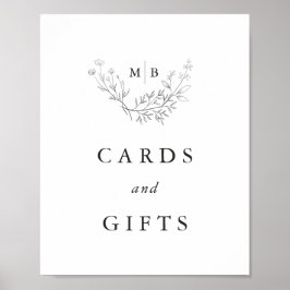 Minimale formale Monogramm-Hochzeitskarten und Ges Poster