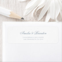 Minimale formelle staubblaue Schrift Hochzeitsadre