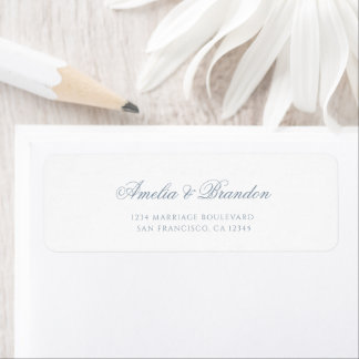 Minimale formelle staubblaue Schrift Hochzeitsadre