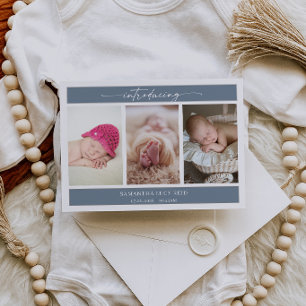 Minimale Foto-Baby-Ankündigungskarte Einladung