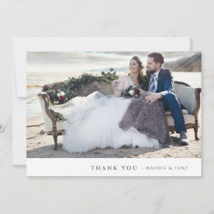 Minimale Foto Hochzeit Vielen Dank Flachkarte