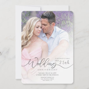 Minimale Foto Hochzeitstag Einladung