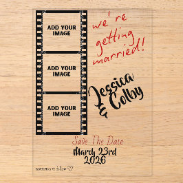 Minimale Foto-Save-the-Date-Einladung Maßgeschneid Acryleinladungen
