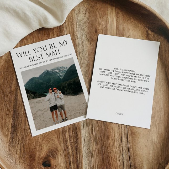 Minimale Foto Trauzeuge Vorschlagskarte Einladung (Minimal Photo Best Man Proposal Card)