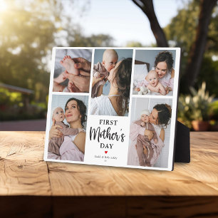 Minimale Fotocollage-Erinnerung zum ersten Muttert Fotoplatte