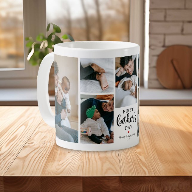 Minimale Fotocollage zum ersten Vatertag als Erinn Kaffeetasse (Von Creator hochgeladen)
