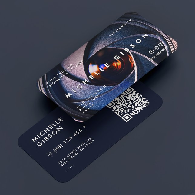 Minimale Fotografen Camera Shutter Lens Modern Visitenkarte (Minimal Photographer Camera Shutter Lens Modern Business Card
)
