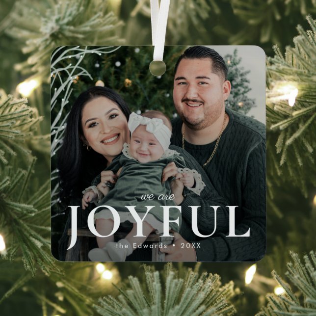 Minimale Freude Foto Weihnachten Ornament Aus Metall (InSitu)
