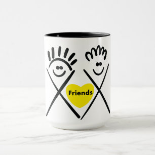 Minimale Freunde – Linienkunst Tasse