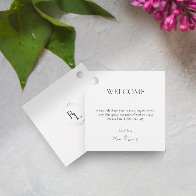 Minimale Gastgeschenk Hochzeit für Monogramm Geschenkanhänger (Von Creator hochgeladen)