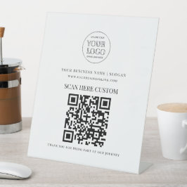 Minimale Geschäftslogo-Scan-QR-Code Sockelschild