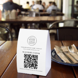 Minimale Geschäftslogo-Scan-QR-Code Tischaufsteller