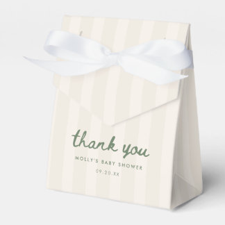 Minimale gestreifte Babyparty-Dankeschön Geschenkschachtel