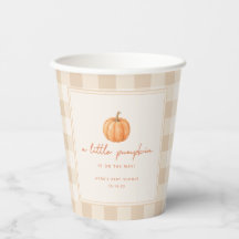 Minimale Gingham "Kleiner Kürbis" Herbst-Baby-Part