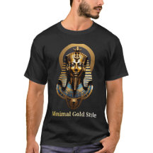 Minimale Gold Anubis T-Shirt – Luxus Streetwear