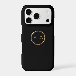 Minimale Gold-Monogramm auf SCHWARZ
