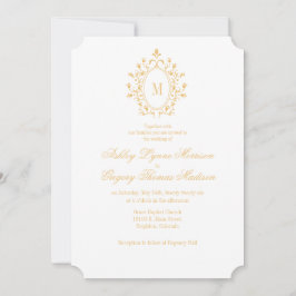 Minimale Gold-Monogramm-Hochzeitseinladung Einladung