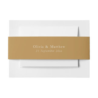 Minimale Gold Text Klassische Hochzeit Umschlag Einladungsbanderole