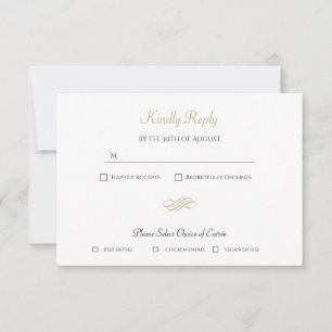 Minimale goldene Hochzeits-RSVP RSVP Karte