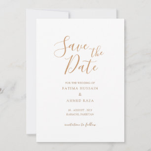Minimale Goldene Muslimische Save-The-Date-Ankündi Save The Date