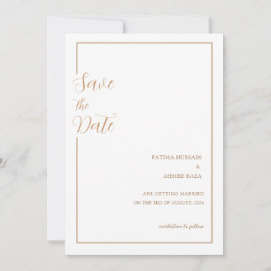 Minimale Goldene Stylische Muslimische Hochzeit Sa Save The Date