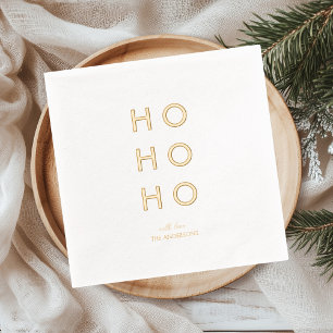 Minimale Goldfolie-„HO HO HO“-Weihnachts- Servietten Mit Folie