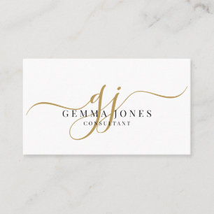 Minimale Goldschrift-Monogramm-Beraterin Visitenkarte