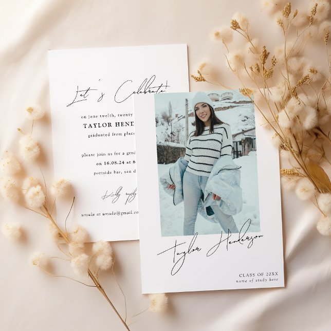 Minimale Graduate Foto Graduation Party Einladung (Von Creator hochgeladen)