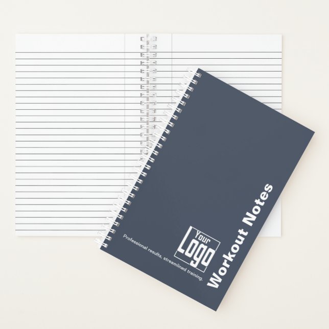 Minimale Grau Weiße Logo Motto Fitness Workout Notizbuch (Innen)