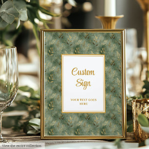 Minimale Größe Green Gold Foliage Custom Sign Poster