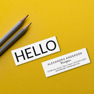 Minimale große Typografie Hallo Elegant Moderne Mini Visitenkarte