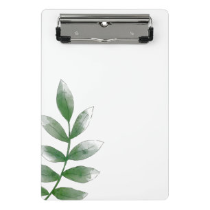 Minimale grüne botanische Mini-Clipmappe Mini Klemmbrett