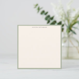 Minimale grüne Jade-Rahmen-Name-Papeterie Cute Mitteilungskarte