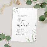 Minimale grüne Kalligraphie rustikale Hochzeit Einladung<br><div class="desc">Modernes schick minimalgrünes botanisches Blätter-Design,  einfach und elegant,  ideal für moderne Hochzeiten,  rustikale Hochzeiten und botanische Gartenhochzeiten im Frühling und Sommer. Alle passenden Teile in der Sammlung anzeigen</div>