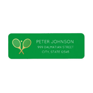 Minimale grüne Rücksendeadresse für Tennis Player